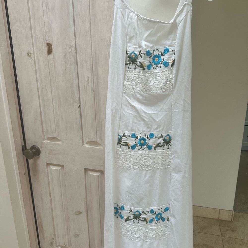 White cotton Mexican dress